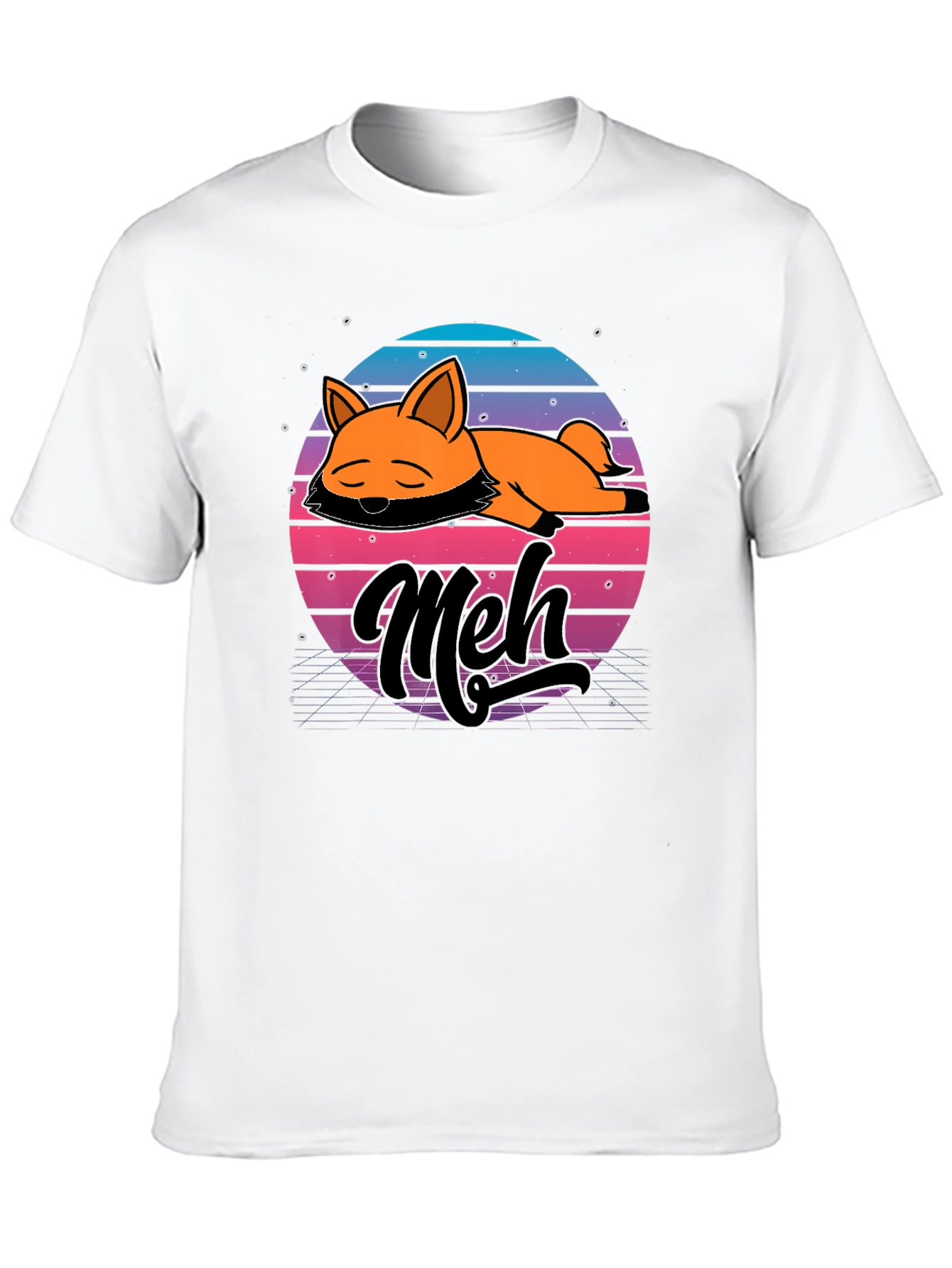 Camiseta Hombre Diseño Retro Meh Zorro Durmiente