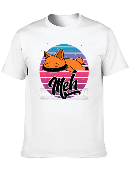 Camiseta Hombre Diseño Retro Meh Zorro Durmiente