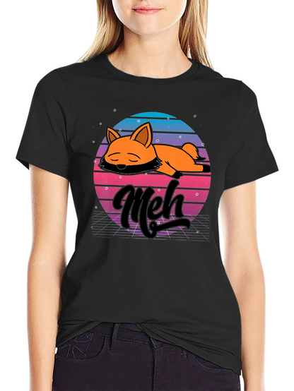 Camiseta Hombre Diseño Retro Meh Zorro Durmiente