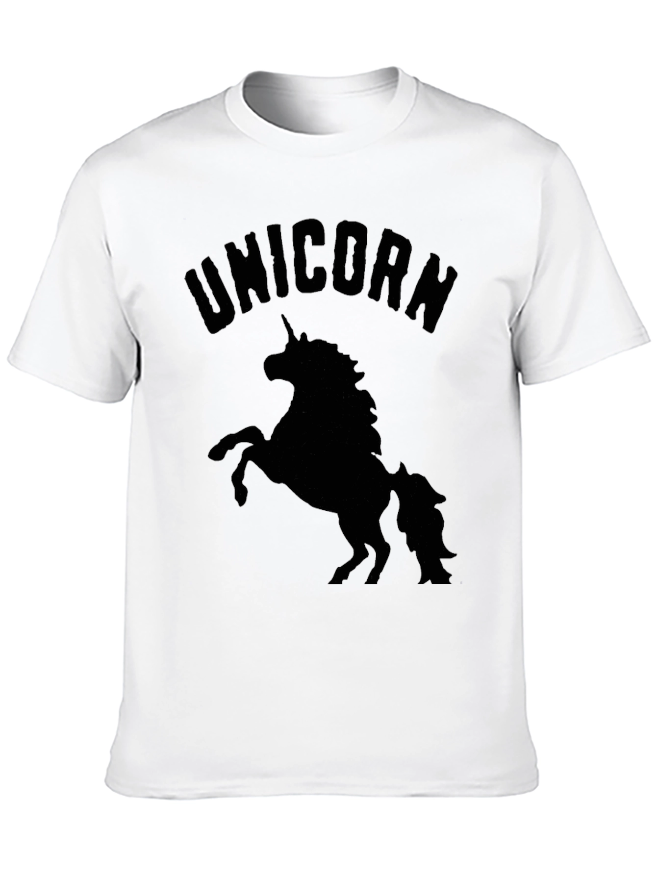 Camiseta Negra Unicornio Hombre Casual