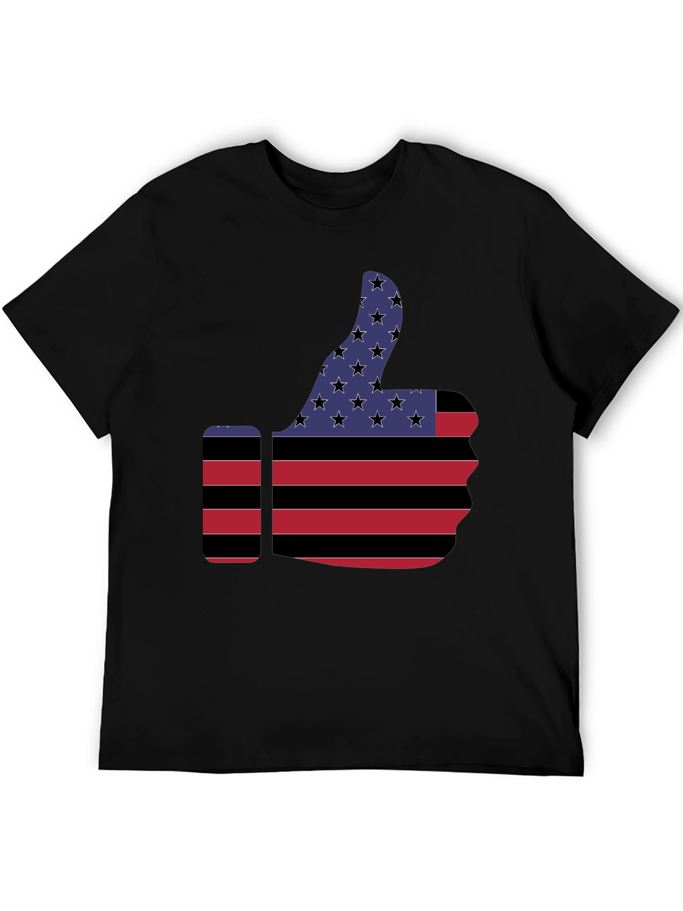Camiseta Negra Pulgar Arriba Bandera USA