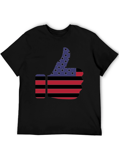 Camiseta Negra Pulgar Arriba Bandera USA