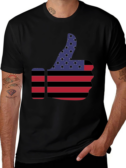 Camiseta Negra Pulgar Arriba Bandera USA