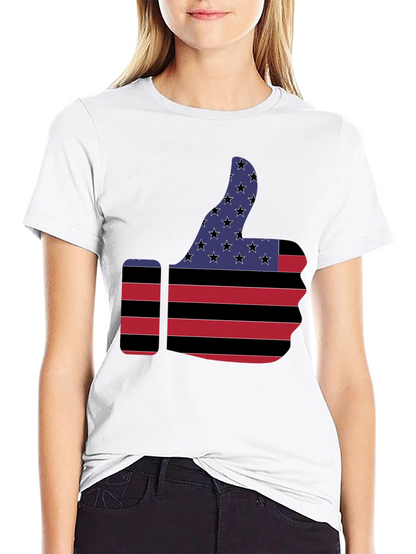 Camiseta Negra Pulgar Arriba Bandera USA