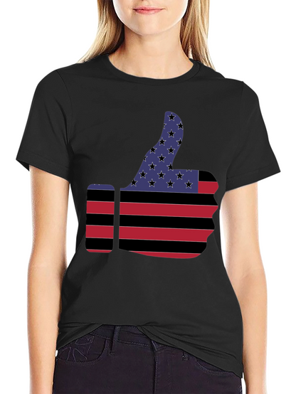 Camiseta Negra Pulgar Arriba Bandera USA