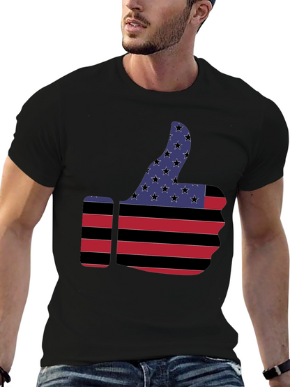 Camiseta Negra Pulgar Arriba Bandera USA
