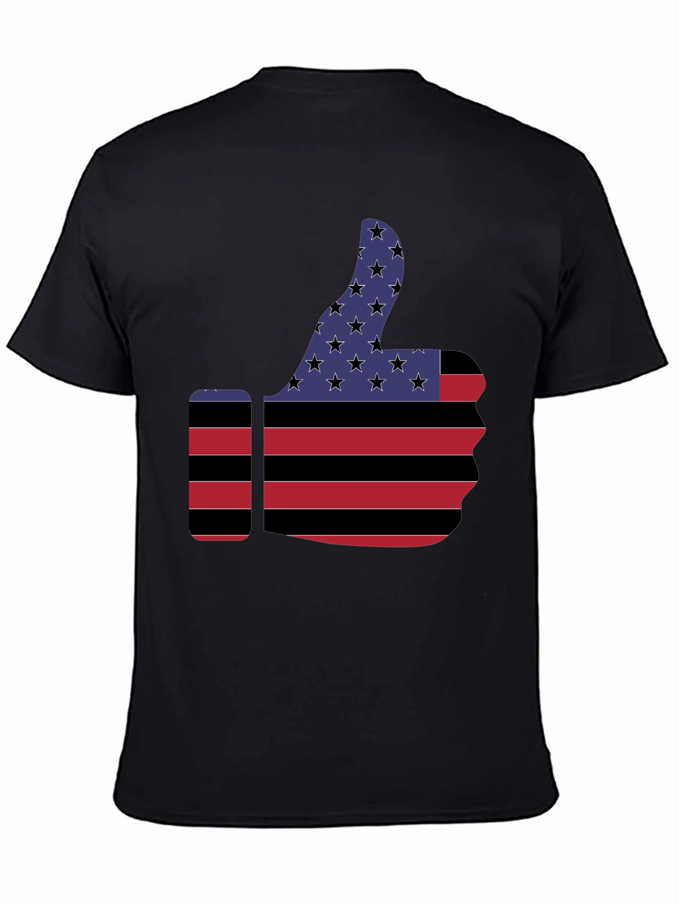 Camiseta Negra Pulgar Arriba Bandera USA