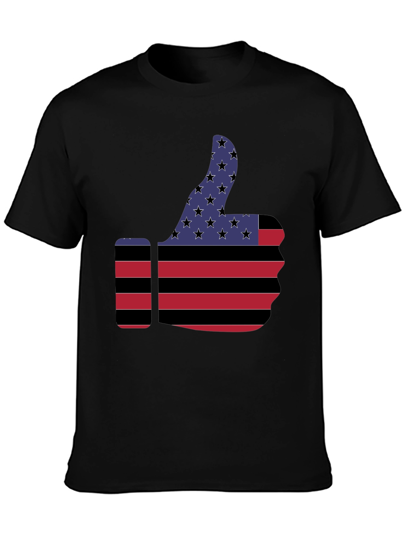 Camiseta Negra Pulgar Arriba Bandera USA