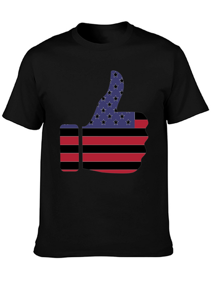 Camiseta Negra Pulgar Arriba Bandera USA