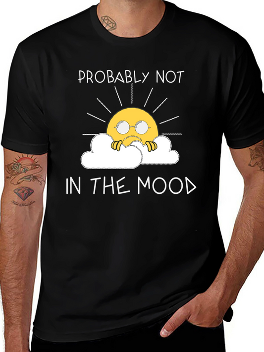Camiseta Negra No Estoy de Humor con Sol Triste