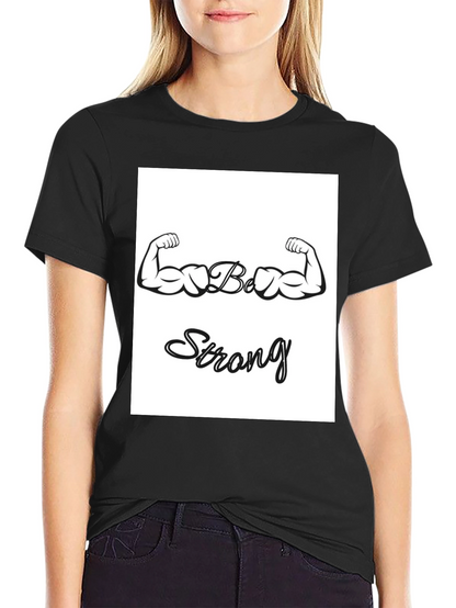 Camiseta Negra Sé Fuerte con Diseño de Bíceps